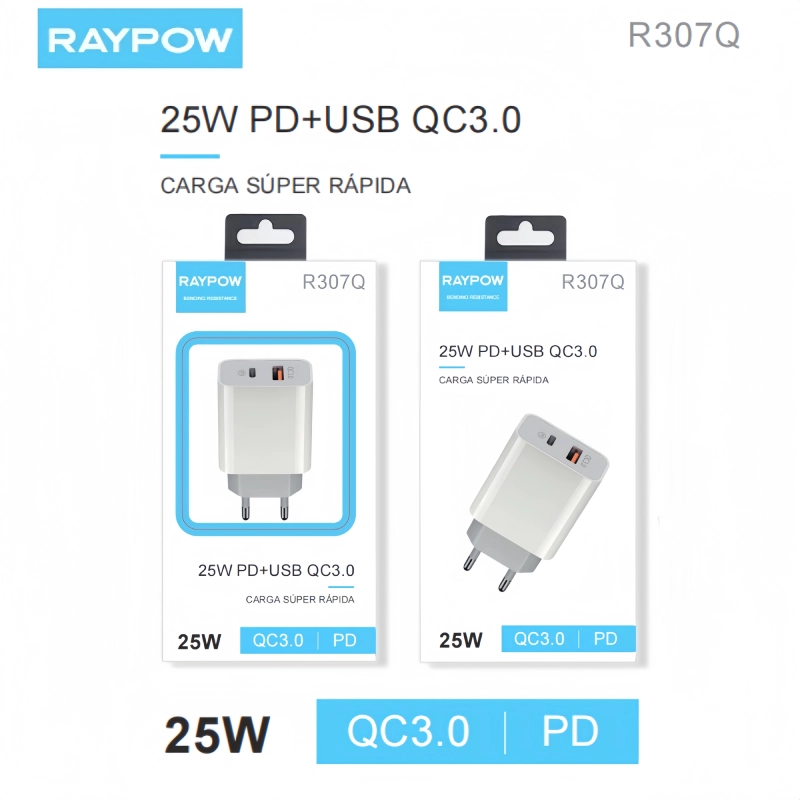 Adaptador PD+USB QC3.0 25W