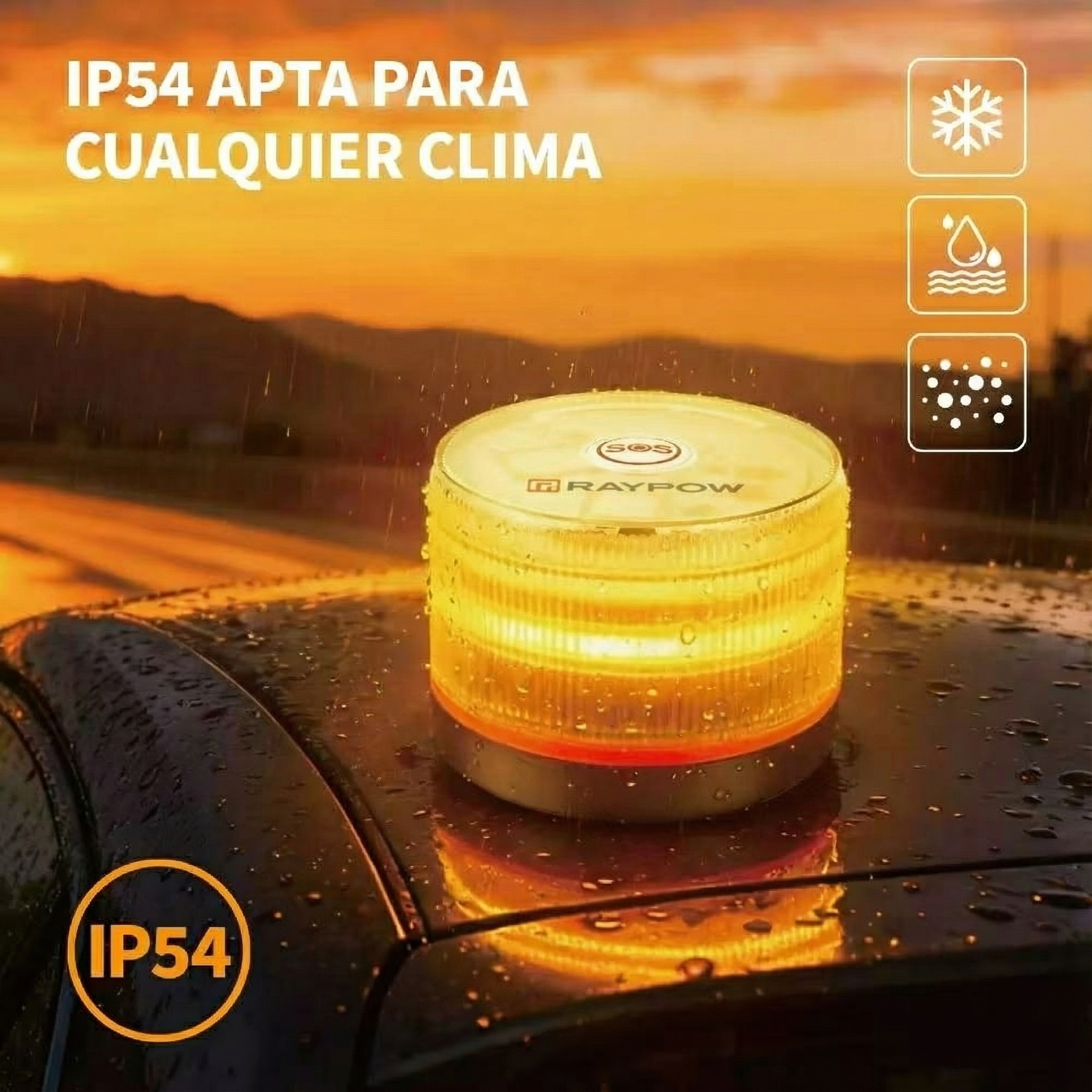 RAYPOW Baliza V16 Homologada DGT con Geolocalización IoT Luz Emergencia Coche Visible 1 km 360° Datos Incluidos hasta 2038 Sustituto Oficial Triángulos IP54 Resistente Agua y Polvo - Image 7