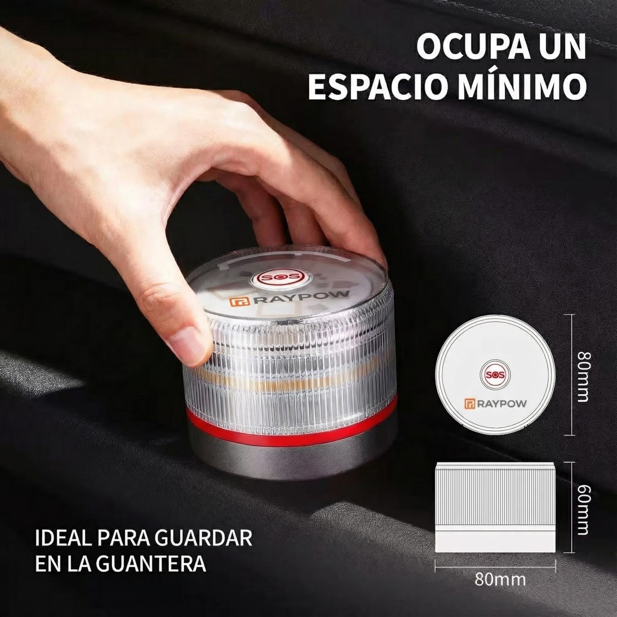 RAYPOW Baliza V16 Homologada DGT con Geolocalización IoT Luz Emergencia Coche Visible 1 km 360° Datos Incluidos hasta 2038 Sustituto Oficial Triángulos IP54 Resistente Agua y Polvo - Image 6