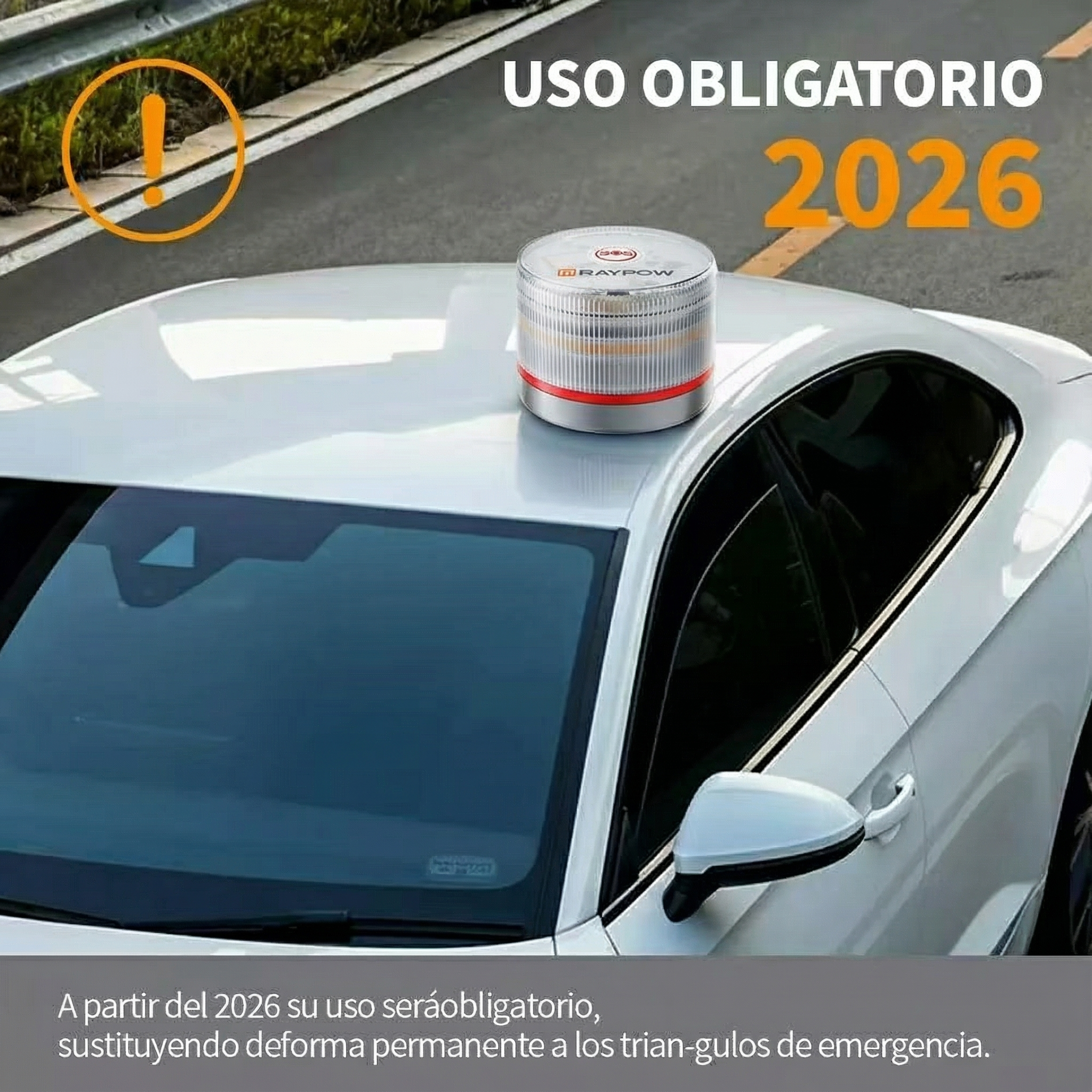 RAYPOW Baliza V16 Homologada DGT con Geolocalización IoT Luz Emergencia Coche Visible 1 km 360° Datos Incluidos hasta 2038 Sustituto Oficial Triángulos IP54 Resistente Agua y Polvo - Image 3